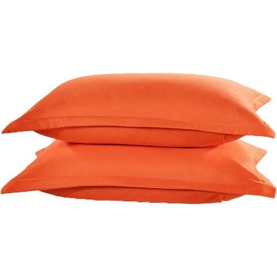 2pcs couleur solide Taie oreiller rectangle jeter housse coussin canapé maison Decor Orange 