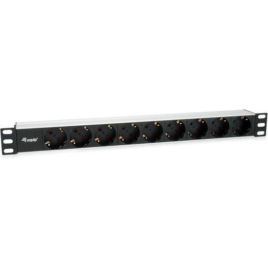 Kwmobile Multiprise 7 Prises Schuko - Bloc Secteur Avec Protection Anti-surcharge - Câble 2 Mètres Et Interrupteur - Montage En Rack 19 Pouces Possible - Noir