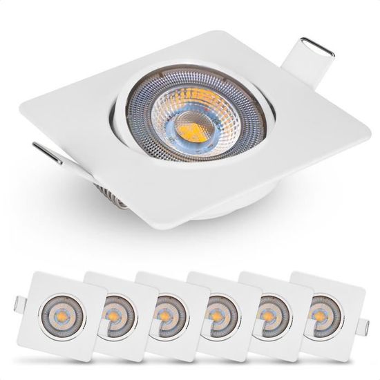 Emos Exclusive Spot LED Encastrable - Lampe Plafond Orientable 50° pour ampoules LED 12 Spots LEDs Ronds 5 W/450 Lumens [6500K] - Maison