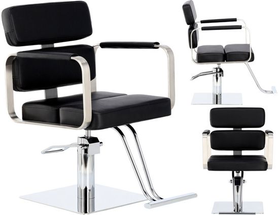 Chaise de coiffure Finn pivotante hydraulique pour barbier et salon de