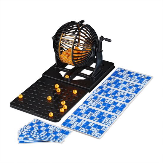 Boulier Loto – Jeu De Bingo Complet : 90 Boules, 12 Cartes, 100 Jetons, Pour Tous âges