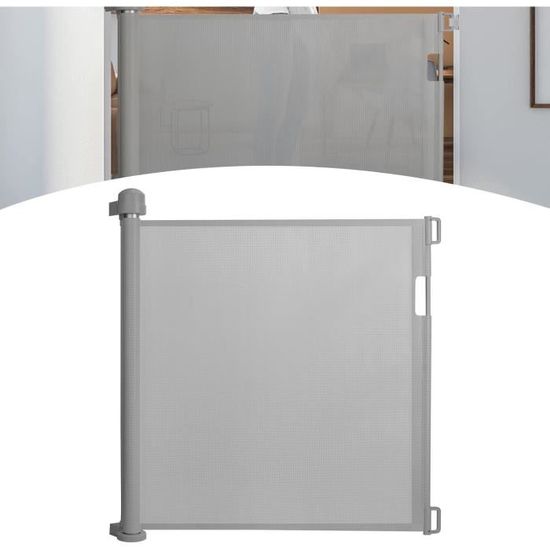 Barrière De Sécurité Rétractable Pour Escalier - Longueur Réglable 0 à 180 Cm - Installation Sans Perçage