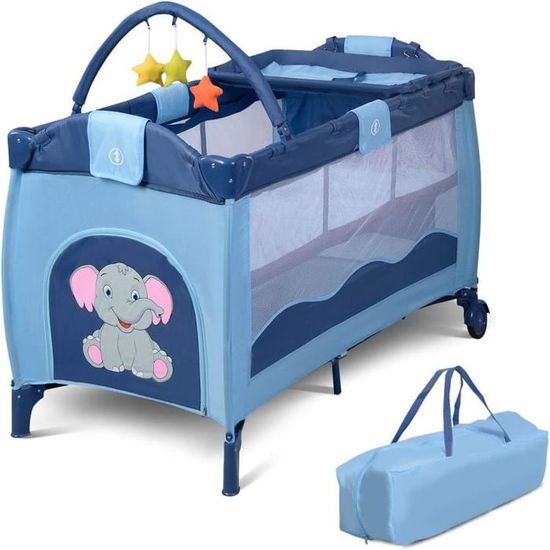 GOPLUS Lit B?�b?� Parapluie, 3 en 1 Berceau B?�b?� avec Table ?� Lange Amovible, Lit Voyage avec 