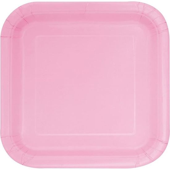 Unique Party Assiettes Carton écologiques 23 Cm – Thème Rose Et Argent Glitz, Lot De 8, Sans Plastique, Happy Birthday