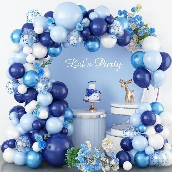 Kit De Guirlande D'Arche De Ballons Pour Fête – 136 Ballons Latex + Feuilles Artificielles + Colle Et Ruban – Déco Anniversaire Facile à Monter