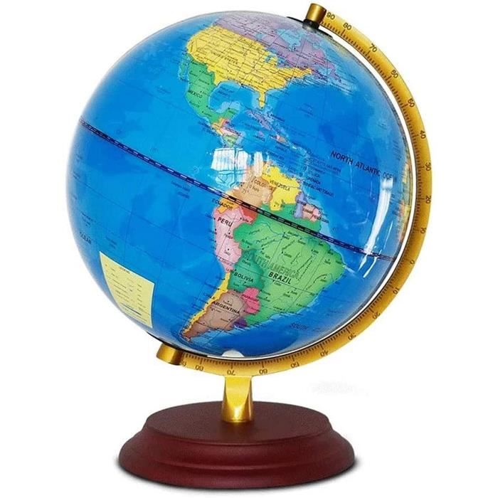 Globe Terrestre Pivotant RIGWIG - Diamètre 20cm - Éducatif Pour Enfants - Bureau Ou Salle De Classe