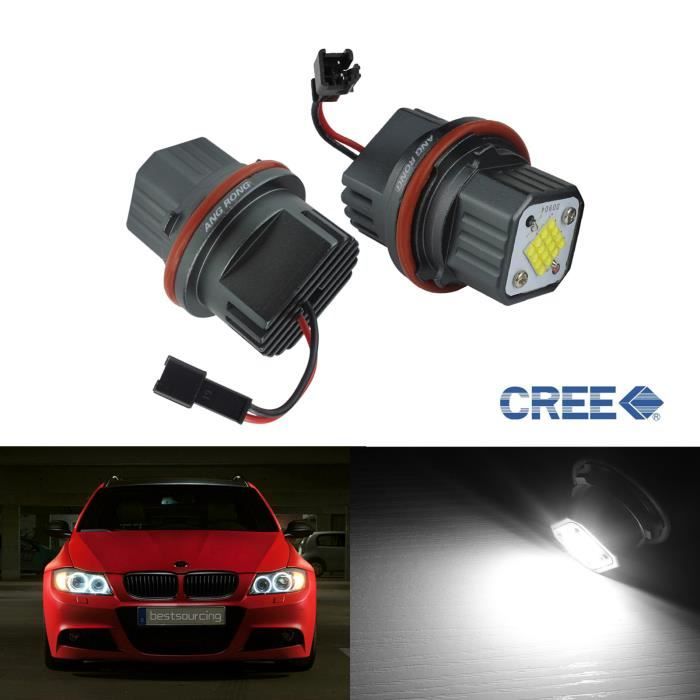 2x Ampoules LED Angel Eyes 80W Xenon Blanc Pour BMW Serie 7 E65 E66 2002-08 X3 E83 X5 E53