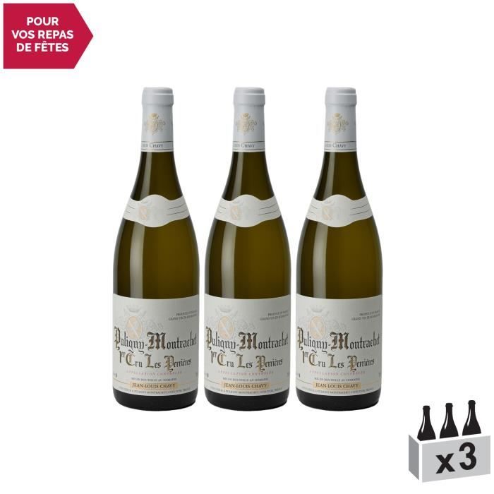 Puligny-Montrachet 1er Cru Les Perrières Blanc 2018 - Lot de 3x75cl - Domaine Jean-Louis Chavy - Vin AOC Blanc de Bourgogne -