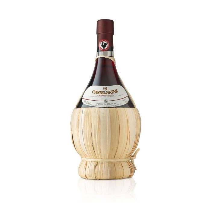 vin rouge italien Chianti Classico DOCG Castelgreve fiasco 1 litro Castelli del Grevepesa Castelgreve 1 bouteille