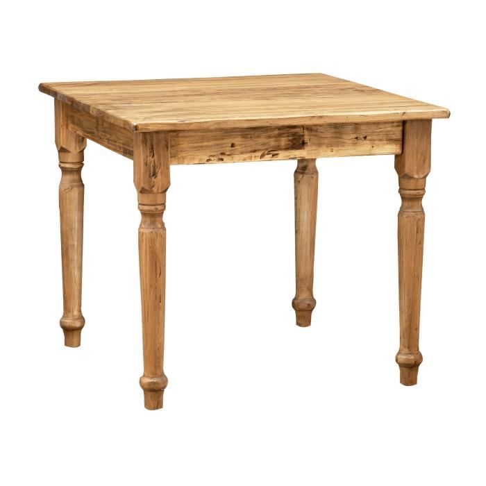 Table rustique en bois massif de tilleul finition noyer - L3908-NT
