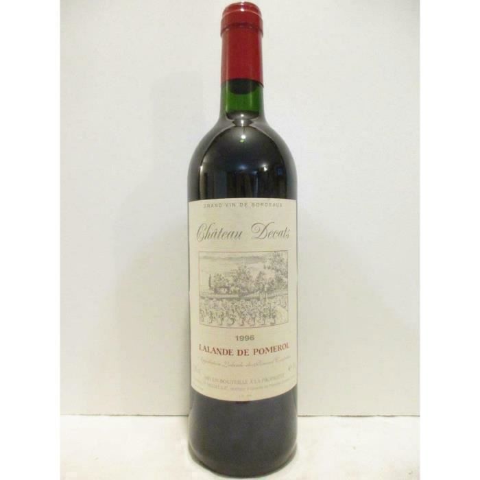 lalande de pomerol château decats rouge 1996 - bordeaux