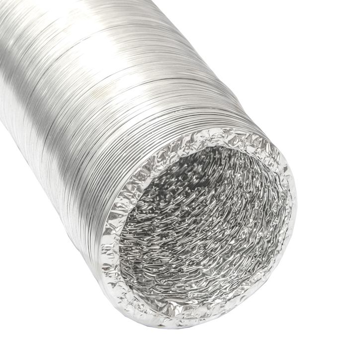 Gaine Aluminium Ø150mm pour hotte extracteur d'air aérateur climatiseur - 10m Tuyau en Alu flexible extensible résistant à la cha...
