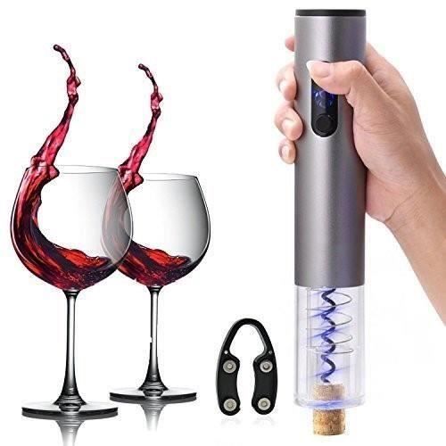 Professionnel Tire Bouchon Electrique INOX, Ouvre-Bouteille Électrique avec Amovible Coupe-Capsule, Ouvre-Bouteille Automatique Ra
