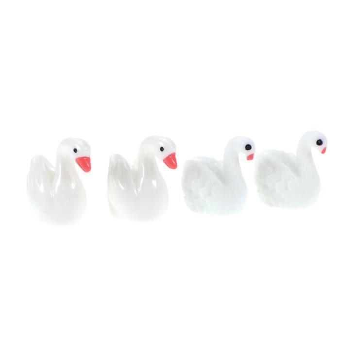 4 Pcs Swan Miniatures Vivid Miniature exquise non toxique pour cadeau de décoration JARDIN MINIATURE - AEROGARDEN