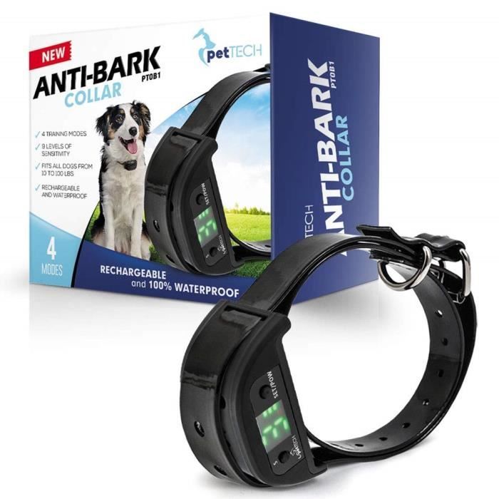 PetTech Collier de Dressage Anti-aboiement Sonic de 305 m de portée 4 Modes d'entraînement, étanche et Rechargeable, pour Chiens
