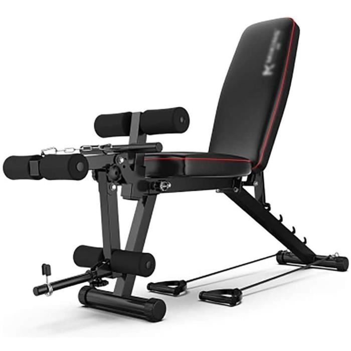 BANC DE MUSCULATION DAGCOT Banc de Musculation MultiFonctions Banc de Remise en Forme avec Extension Jambe Leg Curl Home Gym Ban68