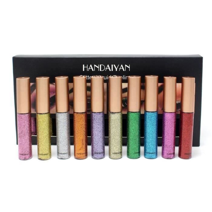 10 couleurs colorées Eyeliner liquide Set mat eye liner couleur imperméable Maquillage Set Rainbow High Liner Precise