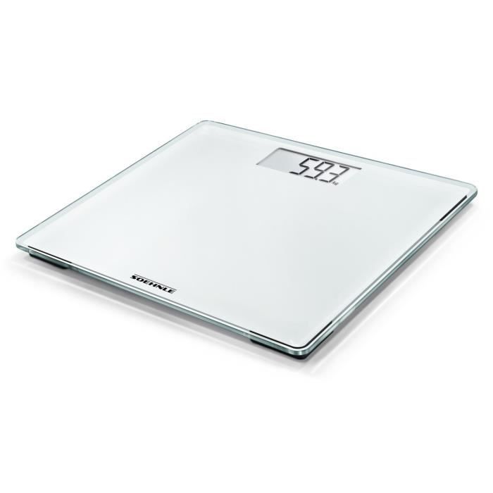 Soehnle 63851 Style Sense Compact 200 Pèse-personne numérique Plastique Blanc 31,5 x 30,5 x 3,5 cm