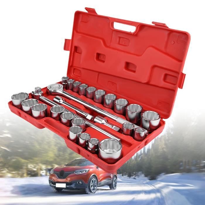 27pcs 3-4 clé à douille à impact d'entraînement standard clé ensemble de outils de réparation de camion de voiture kit -RUR