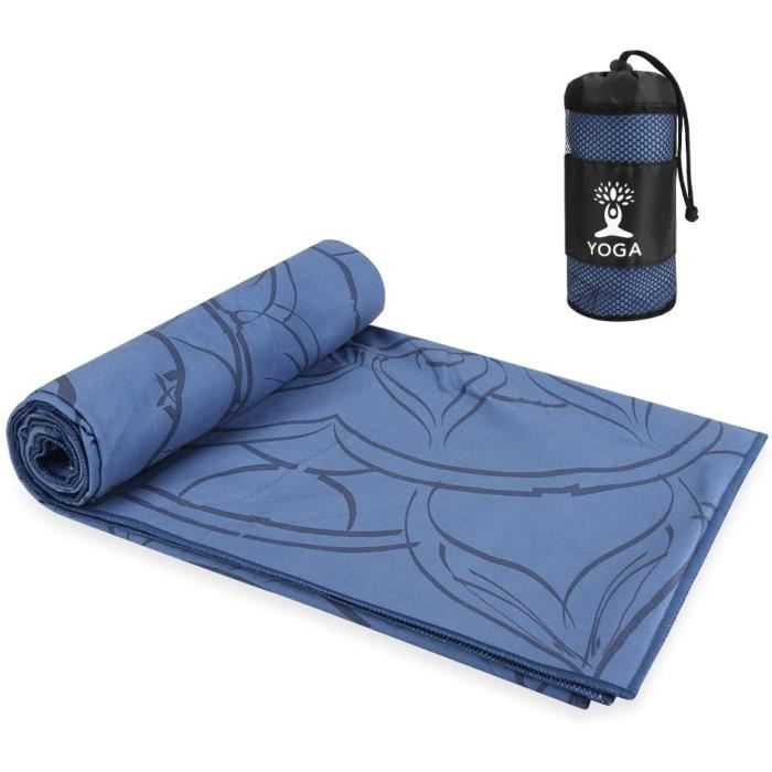 Serviette de Tapis de Yoga Chaude antidérapante, Serviettes de Yoga Pliables Absorption d'eau et séchage Rapide, Serviettes de Yoga