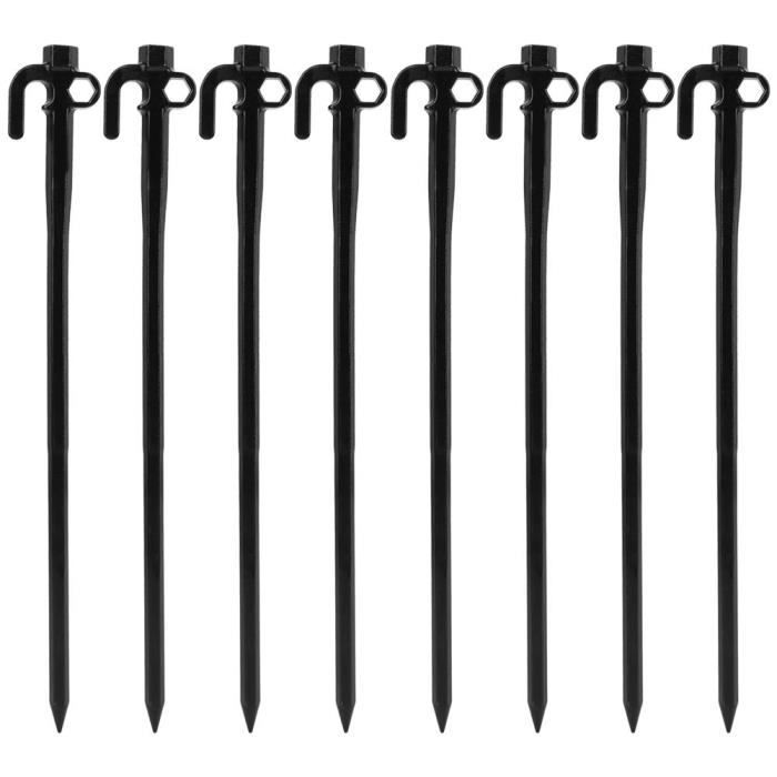 EBTOOLS vis de tente Qvien 8 pièces en acier 30 cm Hex Tent Stakes Pegs pour tentes Camping activités de plein air
