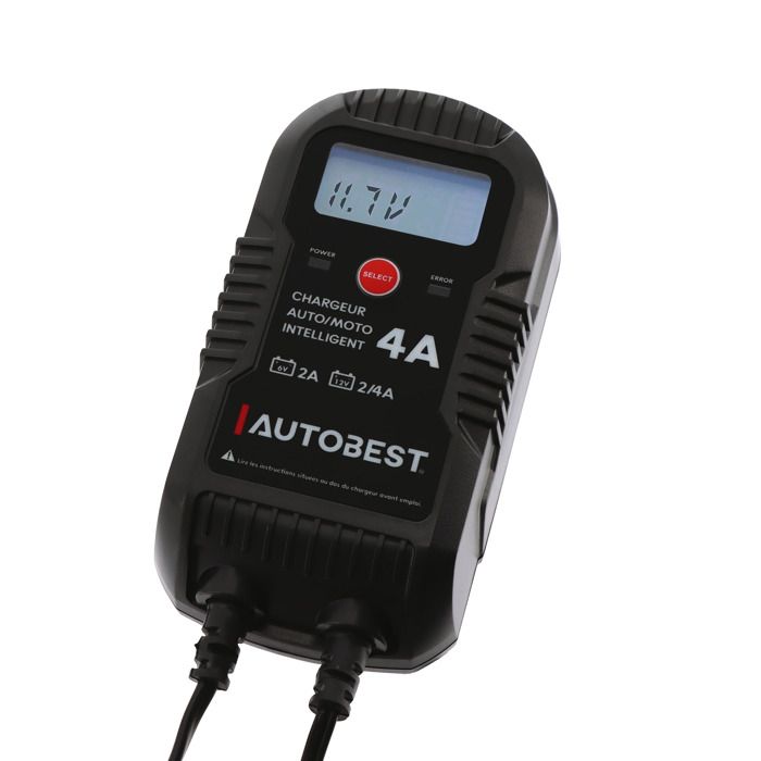 AUTOBEST Chargeur Automatique 6/12V 4A avec Accessoires