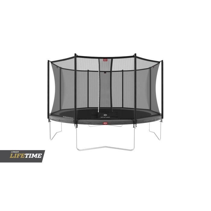 Berg - 35.12.94.01 - BERG Favorit Regular Trampoline d'extérieur 380 Gris + Filet de sécurité Comfort