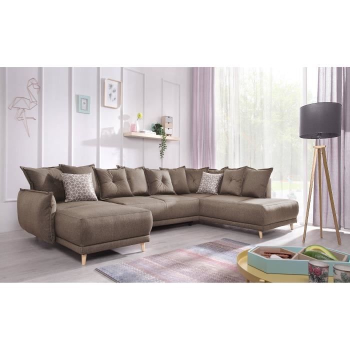 Canapé d'angle Marron Luxe Confort