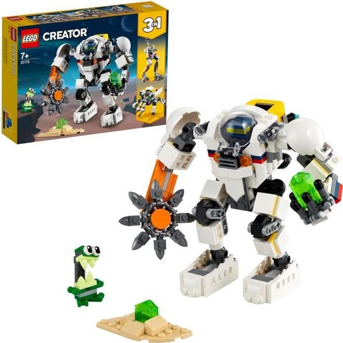 LEGO® 31115 Creator 3en1 Le Robot D’extraction Spatiale Jeu de Construction avec Automate de L'espace, Porte-Cargo et Figurine Alien