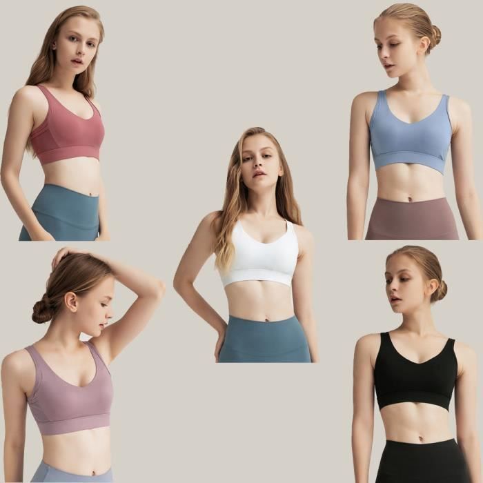 3 pièces Femme Sous vetements Bustier corset pour Jogging Yoga Gym Fitness(Couleurs différentes et Même taille)-S-Rouge-Bleu-Rouge