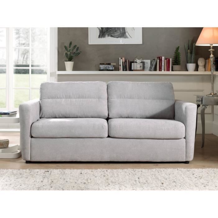 Austin - Canapé 3 places convertible - ouverture express - couchage quotidien Couleur - Gris clair