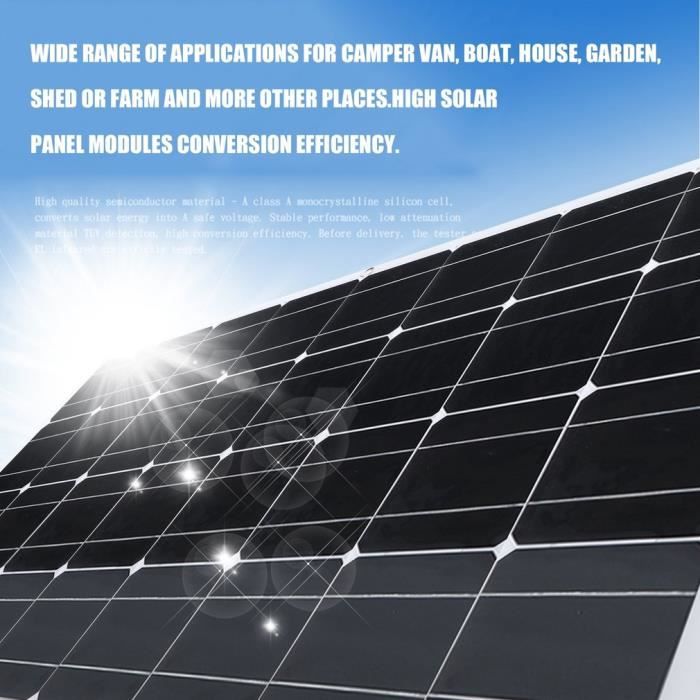 160W Dispositif de charge solaire extérieur ultra mince Portable panneau solaire monocristallin alimentation