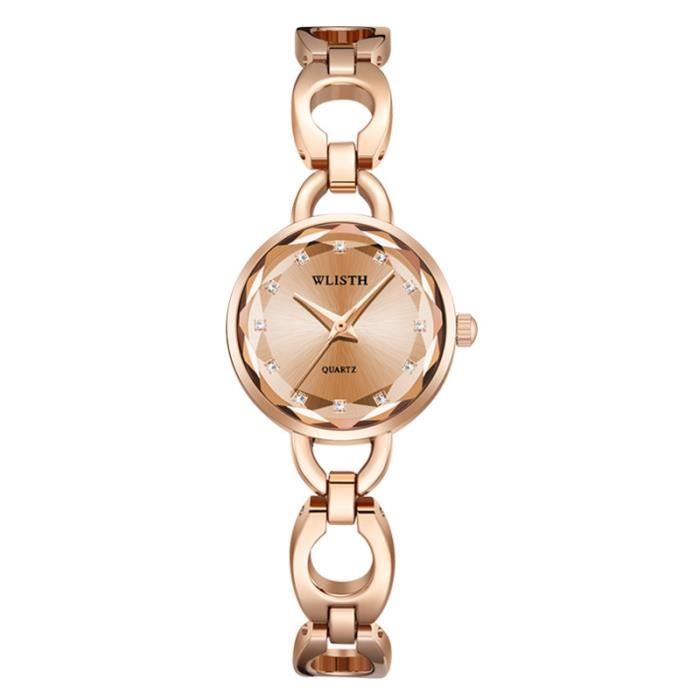 SHARPHY montre femme quartz diamant mode bracelet squelette en acier étanche or dame tempérament luxe