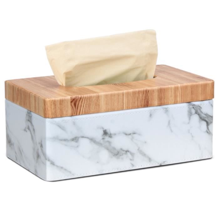 Rectangulaire en Marbre PU Grain Du Visage BoîTe de Mouchoirs Couverture Serviette Titulaire Serviette en Papier Distributeur