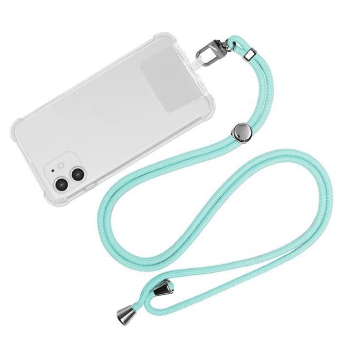 Tour de cou et cordon telephone universel bleu clair