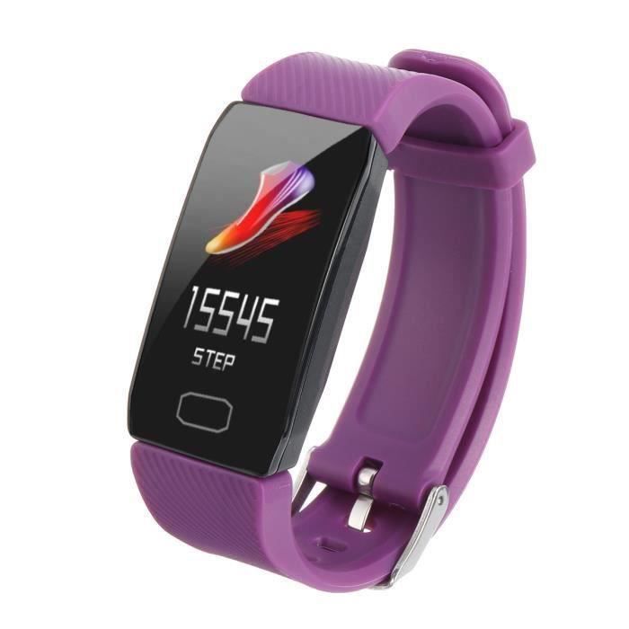 SP05779-AVANC Montre Connectée 1.14'' OLED Cardiofréquencemètre Podomètre Bracelet Connecté Violet