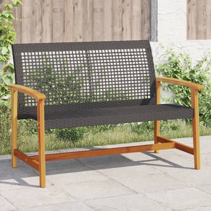 vidaXL Banc de Jardin Siège avec Dossier et Accoudoirs Meuble de Terrasse Patio Arrière cour Extérieur Résine 367598