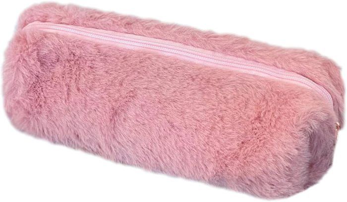Trousse à Crayons En Peluche Rouge - 21x6x9 Cm, Douce, Pour Fournitures Scolaires Ou Maquillage
