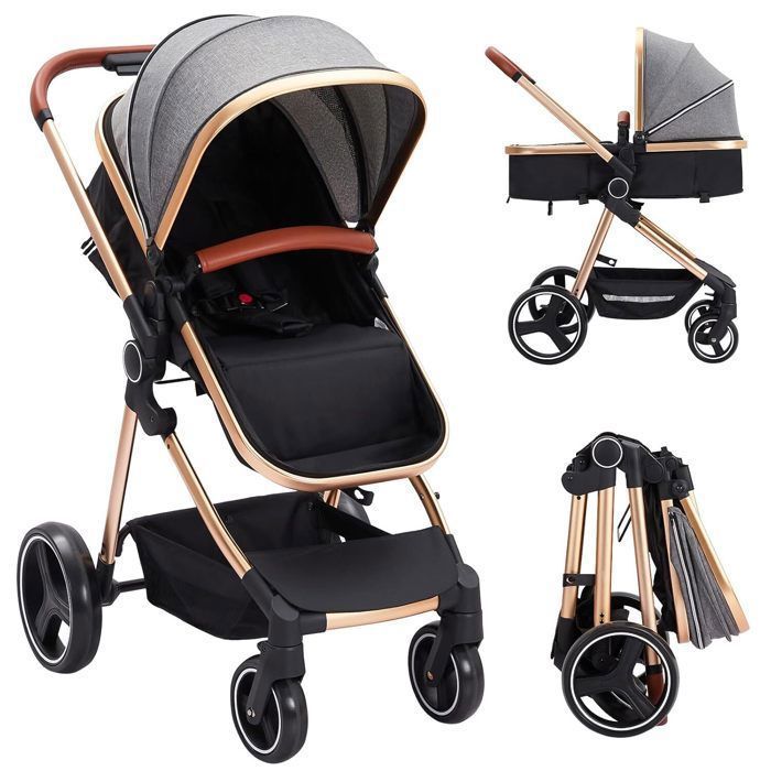 Poussette pliable LUNSY Poussette bebe 0 36 mois legere et maniable pliable a une main harnais a 5 points pliage rapide Cdiscount Puericulture Eveil bebe