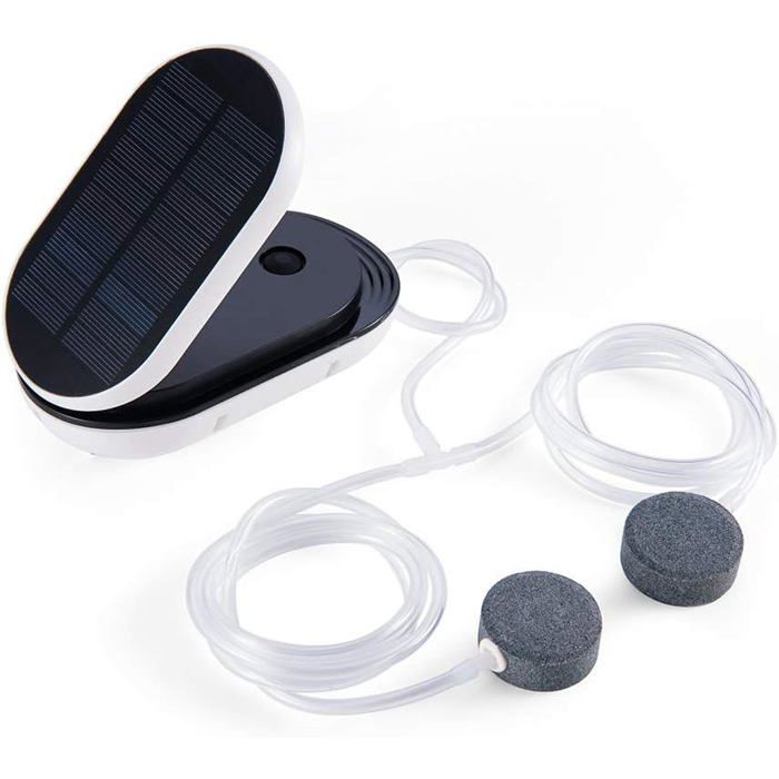 Comparer les prix de Version à basculement de Pompe à air Solaire aérateur Solaire pour oxygène de Bassin de Piscine avec Pierre à air (Portable)