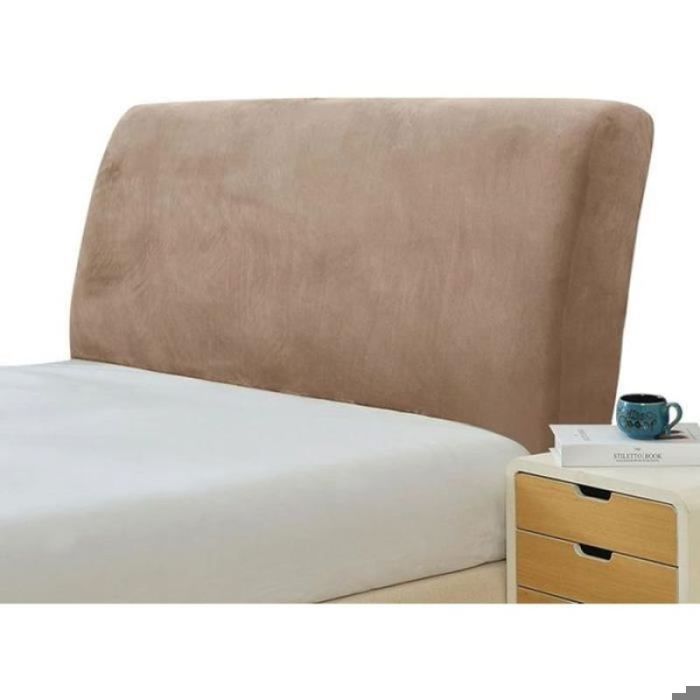 Housses de Tête de lit - Tissu Velours Stretch Doux - Protecteur Antipoussière pour Tête de Lit Rembourrée - Taupe 180-200cm Taupe