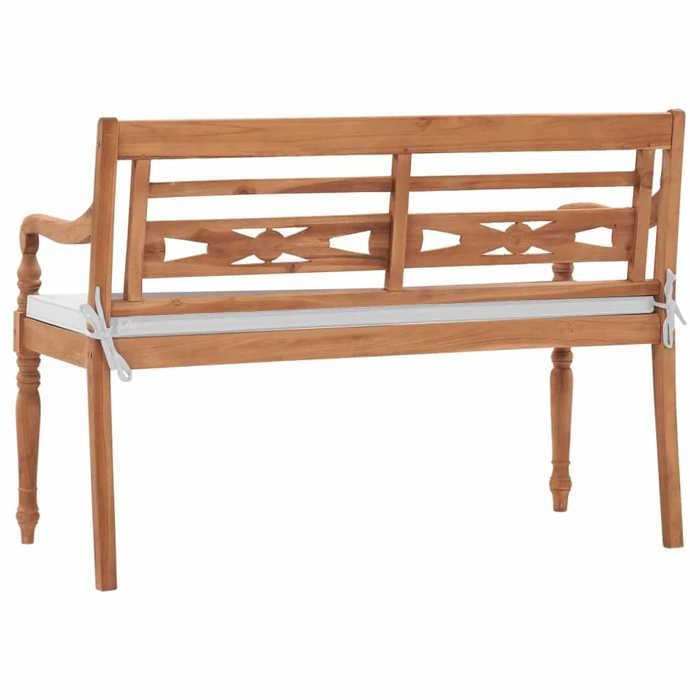 Promotion mars * Banc Batavia DE Jardin(1/2 PLACES) - Banquette balcon - anticorrosion - avec coussins 120 cm Teck_3549425