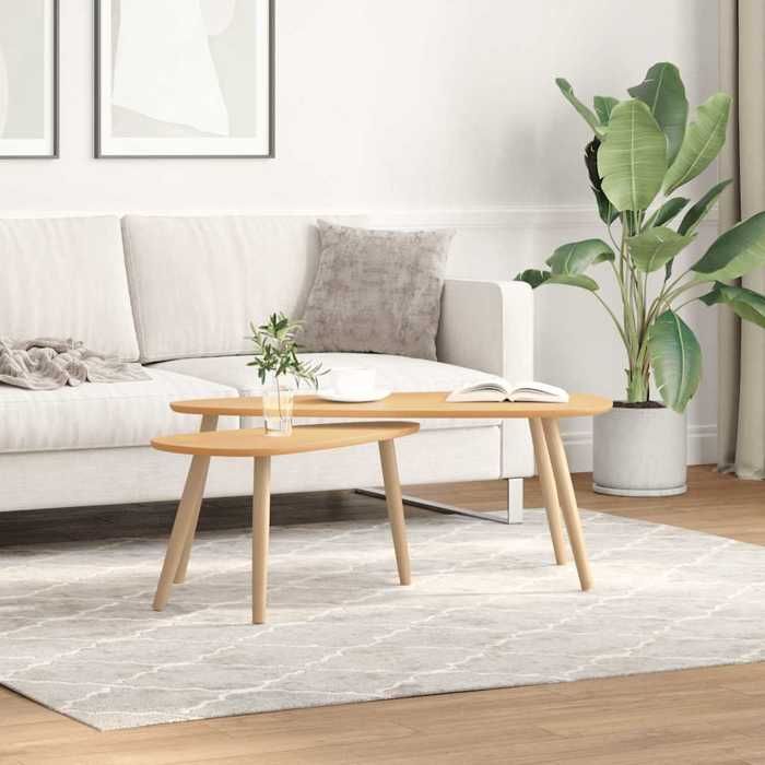 Table de Canapé Magnifique - Brun Ensemble de tables basse - Pour Salon chambre -s 2 pcs - bois de pin massif Marron CL5190379
