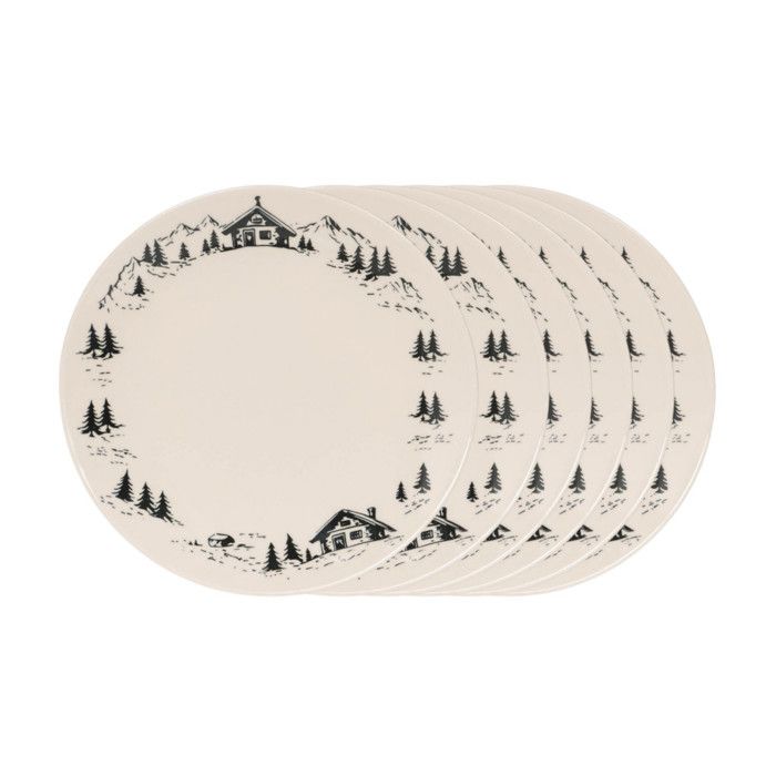 Assiette plate Alpages noir 27cm (lot de 6) - Table Passion