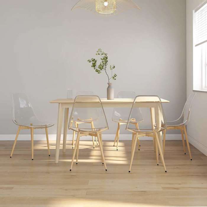Chaises à manger 6  pcs - VIDAXL - Transparent PET - Cadre durable - design élégant(18175)