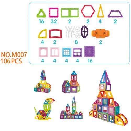 60 Tuiles Magnétiques Miniatures - Blocs De Construction Voyage, Avec Boîte Métallique, Pour Enfants 3-7 Ans