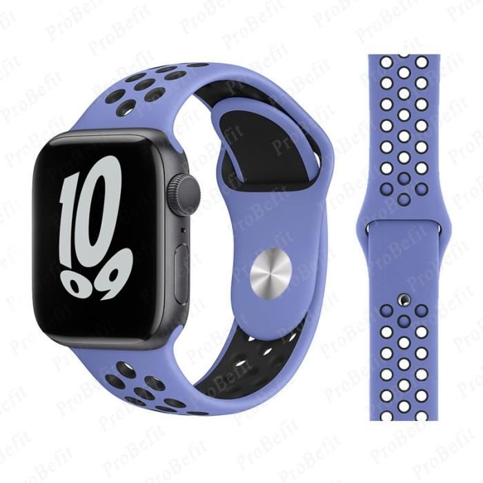 29 Royal Pulse Noir 42 49MM SM Bracelet en Silicone pour Apple