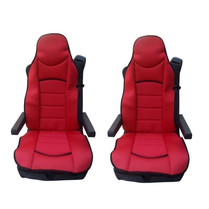 2x LUXE HOUSSE COUVRE SIEGE COUVRE-SIEGE ROUGE POUR VOLVO FH12 FH 16 FL FM FH16