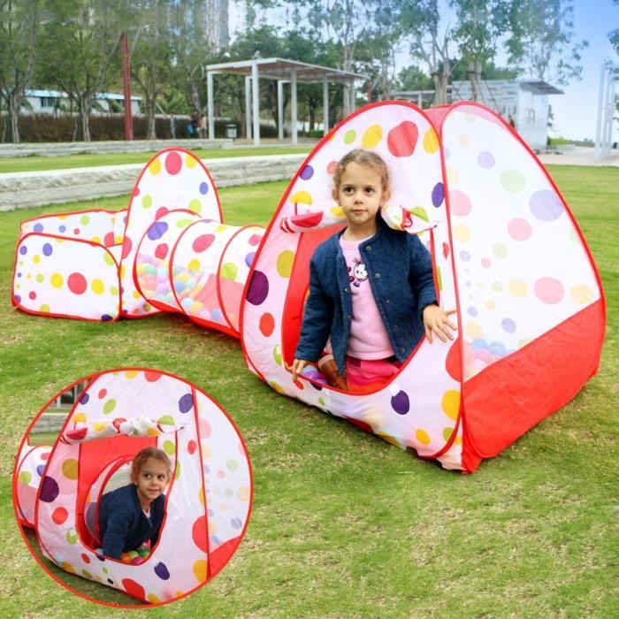 Tente De Jeu 3 En 1 Pour Enfants – Tunnel, Château Et Piscine à Balles – Pliable Et Sécurisé – Intérieur/extérieur