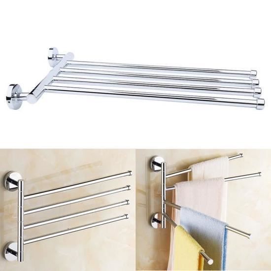 Barre Porte Serviette Telescopique Barres Porte Serviettes Mural Pivotant Rotatif En Acier Inoxydable